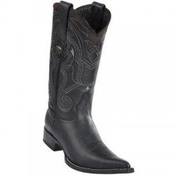 Wild West Black Genuine Leather 3x Toe Cowboy Boots 2952705