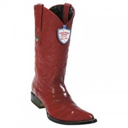 Wild West Red Genuine Eel 3x Toe Cowboy Boots 2950812