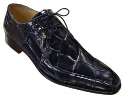 Fennix Italy 3228 Navy Blue All-Over Genuine Alligator Shoes.