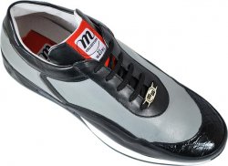 Mauri "M705" Grey / Black Genuine Alligator Sneakers