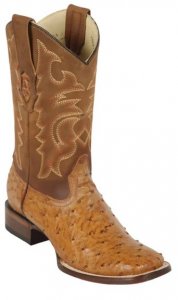 Los Altos Amber Genuine Full Quill Ostrich Wide Square Toe Cowboy Boots 8220354