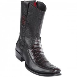 Wild West Black Cherry Genuine Caiman Belly Leather Dubai Toe Cowboy Boots 279BF8218