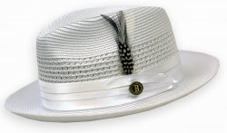 Bruno Capelo White Fedora Braided Straw Hat DO-830