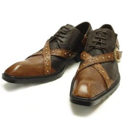 Encore By Fiesso Brown Genuine Lace up Leather Shoes FI6413