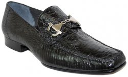 Romano "Gucci" Black Genuine Crocodile/Lizard Shoes