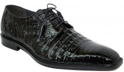 Romano "Silver" Black All-Over Genuine Crocodile Belly Shoes