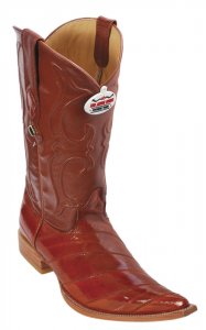 Los Altos Cognac Genuine All-Over Eel 3X Toe Cowboy Boots 950803