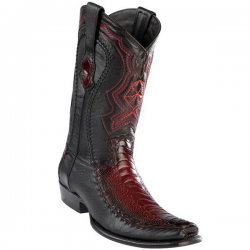 Wild West Faded Burgundy Genuine Ostrich Dubai Toe Cowboy Boots 2790543