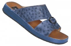 Mauri "1768/1" Dark New Blue Genuine Ostrich Matt Platform Sandals