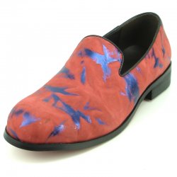 Fiesso Red / Blue Genuine Leather Slip On Loafer FI7367.