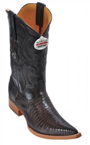 Los Altos Brown Genuine All-Over Lizard Teju 3X Toe Cowboy Boots 950707