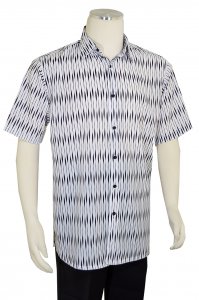 Bassiri White / Black Abstract Patterned Short Sleeve Shirt 63861
