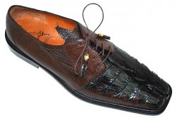 Romano "Terra" Brown Genuine Triple Hornback Crocodile Tails/Lizard Shoes