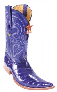 Los Altos Purple Genuine All-Over Eel 6X Pointed Toe Cowboy Boots 960826