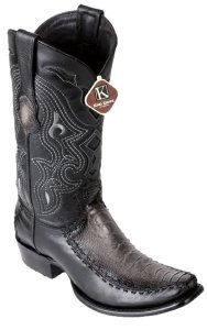 King Exotic Faded Gray Genuine Ostrich Leg Dubai Square Toe Cowboy Boots 479F0538