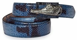 Mauri Blue Genuine Patent Leather Malabo Belt With Buckle AB9.
