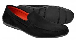 Tayno "Mirp" Black Vegan Suede Moc Toe Driving Loafers