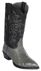 Los Altos Gray Genuine Full Quill Ostrich J Toe Cowboy Boots 990309