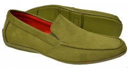 Tayno "Mirp" Green Vegan Suede Moc Toe Driving Loafers