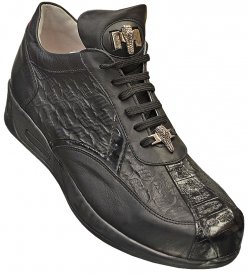 Mauri "M704/4" Black Genuine Alligator / Mauri Mauri Embossed Leather Sneakers