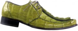 Mauri "Horoscope" 42863 Khaki Baby Hornback Crocodile Shoes With Crocodile Tail