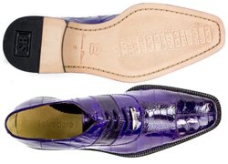 Belvedere "Mare" Purple Eel and Ostrich Dress Shoes