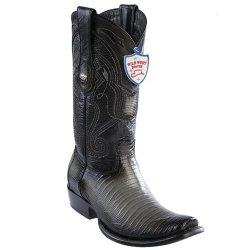 Wild West Faded Gray Genuine Lizard Dubai Toe Cowboy Boots 2790738