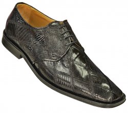 David Eden "Alba" Black Genuine Crocodile / Lizard Patchwork Shoes