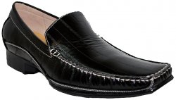 Masimo 5121 Black With Stitching Eel Print Leather Driving Moccasin Style Loafers