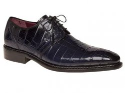 Mezlan "Marini" Blue All Over Genuine Alligator With Tassel Oxford Shoes 3820-J