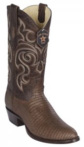 Los Altos Brown Genuine Teju Lizard Round Toe Cowboy Boots 65G0707