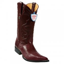 Wild West Burgundy Genuine Teju Lizard 3x Toe Cowboy Boots 2950706