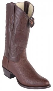 Los Altos Brown Genuine Sharkskin Round Toe Cowboy Boots 659307