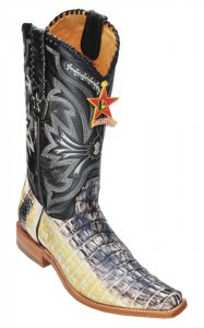 Los Altos Natural All-Over Genuine Crocodile Tail Square Toe Cowboy Boots 710149