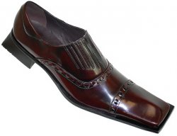 Zota Wine Square Toe Genuine Leather Shoes G803