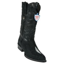 Wild West Black Genuine Stingray J Toe Cowboy Boots 2991205