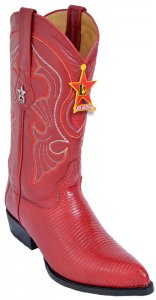 Los Altos Red Genuine All-Over Lizard J-Toe Cowboy Boots 990612