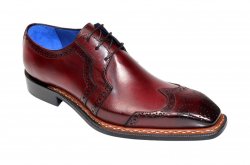 Emilio Franco "Marco" Burgundy Genuine Italian Calf Leather Lace-Up Dress Shoes.