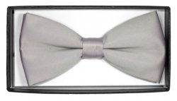 Classico Italiano Silver Grey 100% Silk Bow Tie BT071