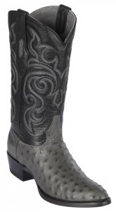 Los Altos Gray Full Quill Ostrich Round Toe Cowboy Boots 650309
