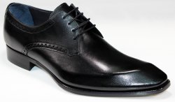 Duca Di Matiste "Arpino" Black Genuine Italian Calfskin Lace-Up Shoes.