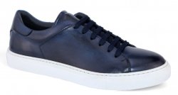 Duca Di Matiste "Monza" Navy Genuine Italian Calf Leather Sneakers.