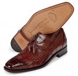 Mauri "Impero" 1029 Hand-Painted Burnished Sport Rust Genuine Alligator Shoes
