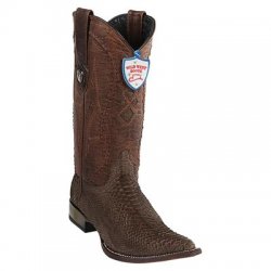 Wild West Sanded Brown Genuine Teju Lizard J Toe Cowboy Boots 295N5707