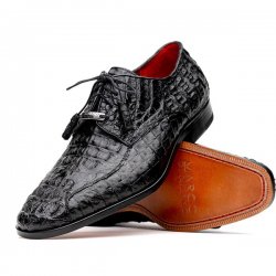 Marco Di Milano ''Apricena'' Black Genuine Caiman Crocodile Dress Derby's Sneakers