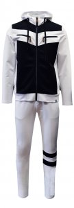 Stacy Adams White / Black Quilted Design Cotton Blend Hooded Jogger Outfit 5906
