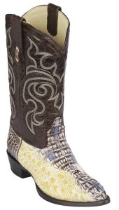 Los Altos Natural Genuine Caiman Hornack J Toe Cowboy Boots 990249