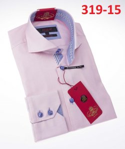 Axxess Light Pink Cotton Modern Fit Dress Shirt With Button Cuff 319-15.