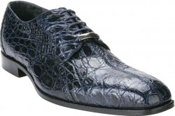 Belvedere "Stella" Navy Blue All-Over Genuine Crocodile Flanks Shoes 1409