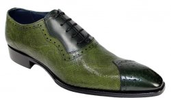 Duca Di Matiste "Marino" Olive / Green Genuine Calfskin Lace up Oxford Shoes.